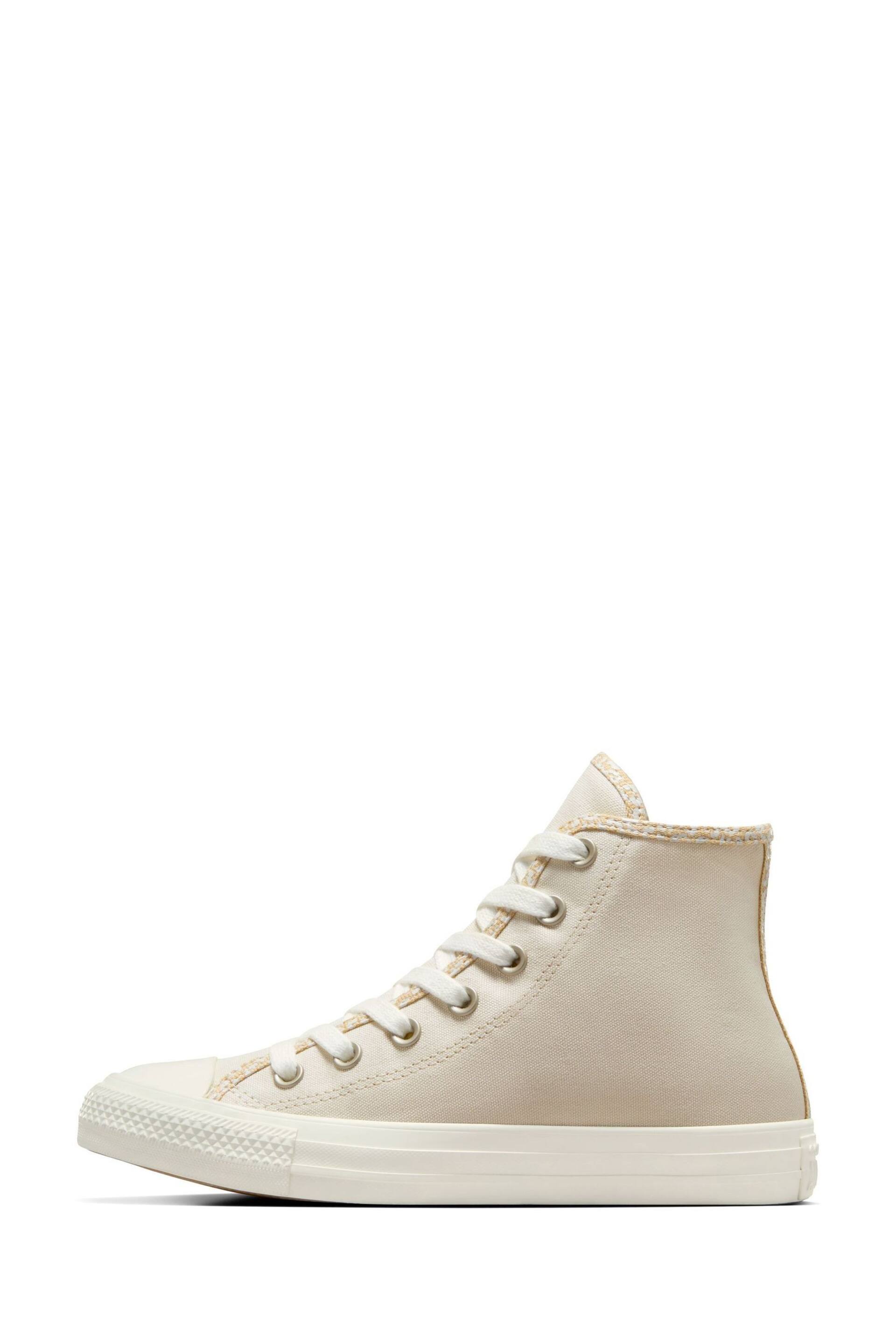 Converse Beige Chuck Taylor All Star High Top Trainers - Image 8 of 12