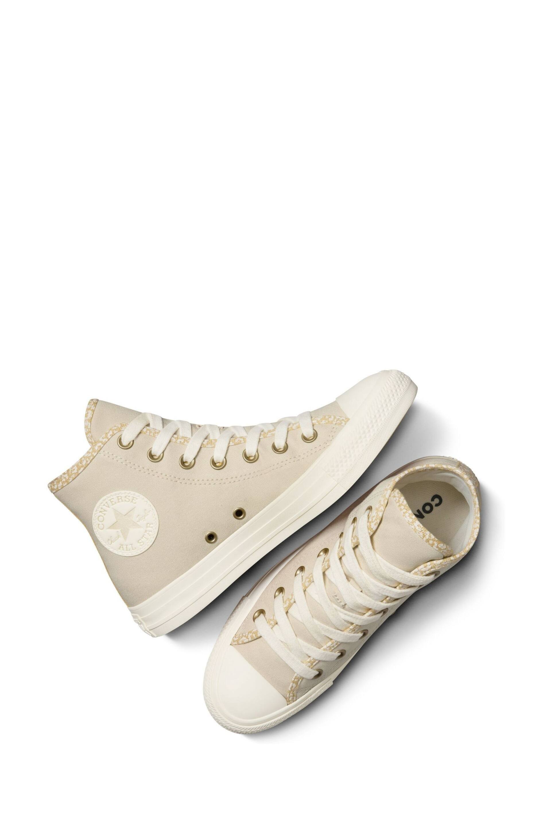 Converse Beige Chuck Taylor All Star High Top Trainers - Image 9 of 12