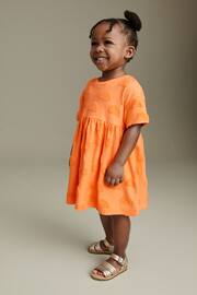 Orange Textured Towelling Dress (3mths-7yrs) - Image 2 of 7