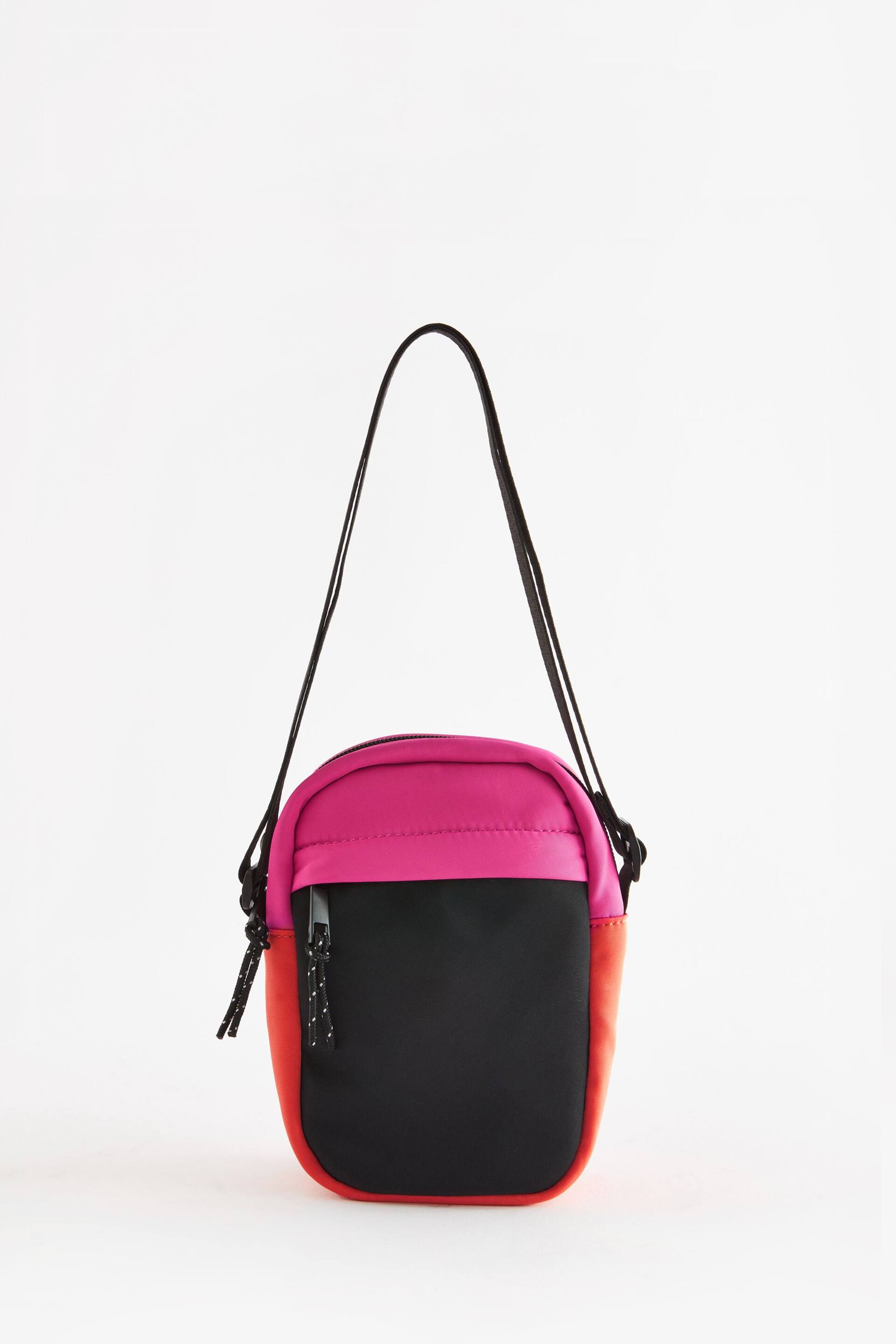 Pink/Orange Colourblock Cross-Body Bag - Image 1 of 6