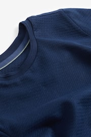 Navy Blue Short Sleeve Textured T-Shirt (3-16yrs) - Image 3 of 3