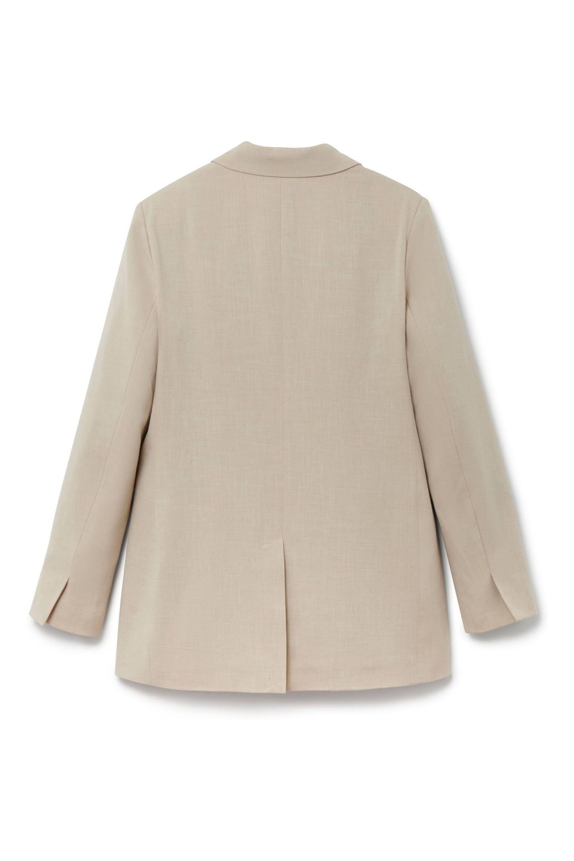 Another Sunday Oversized Linen Look Blazer In Stone - Image 5 of 6