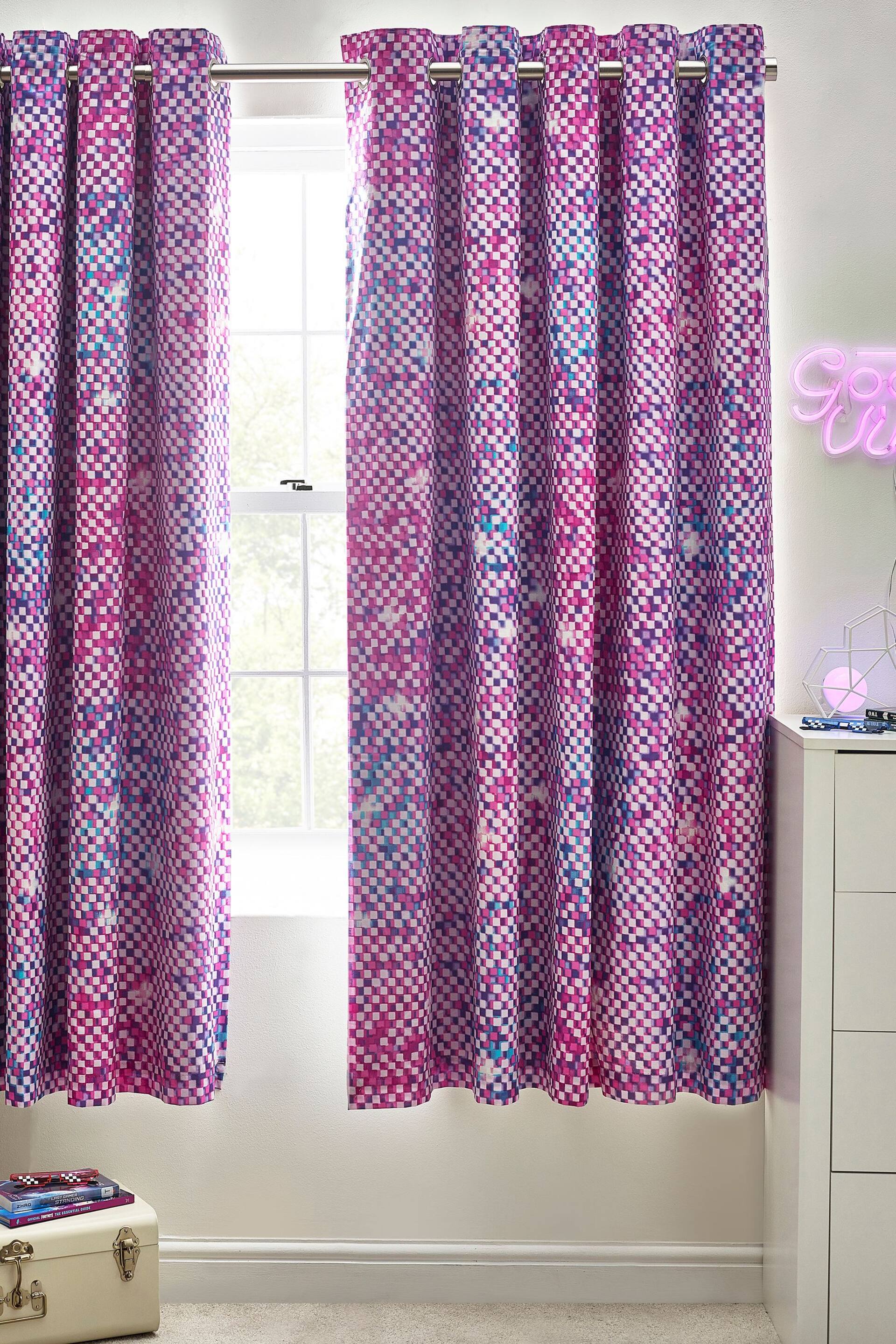 Purple Pixel Ombre Eyelet Blackout Curtains - Image 1 of 4
