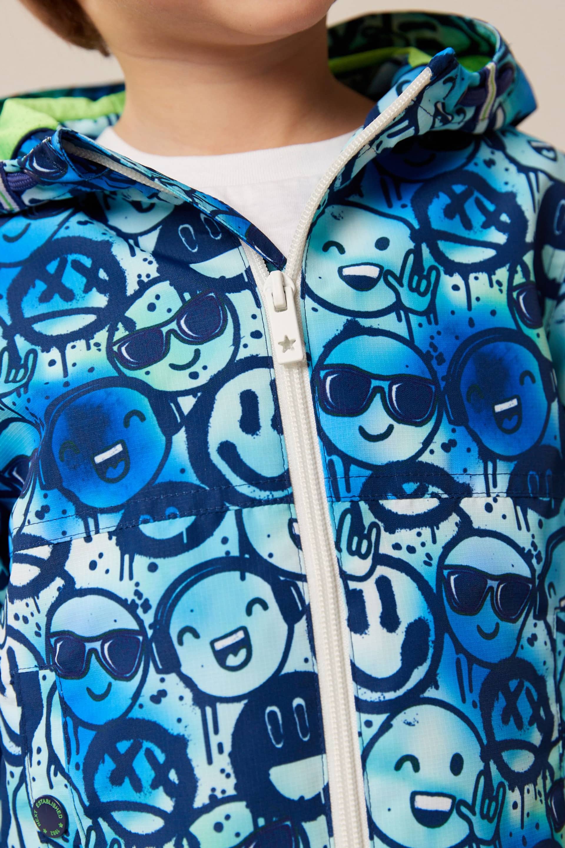 Blue Smile Face Shower Resistant Jacket (3mths-7yrs) - Image 3 of 10