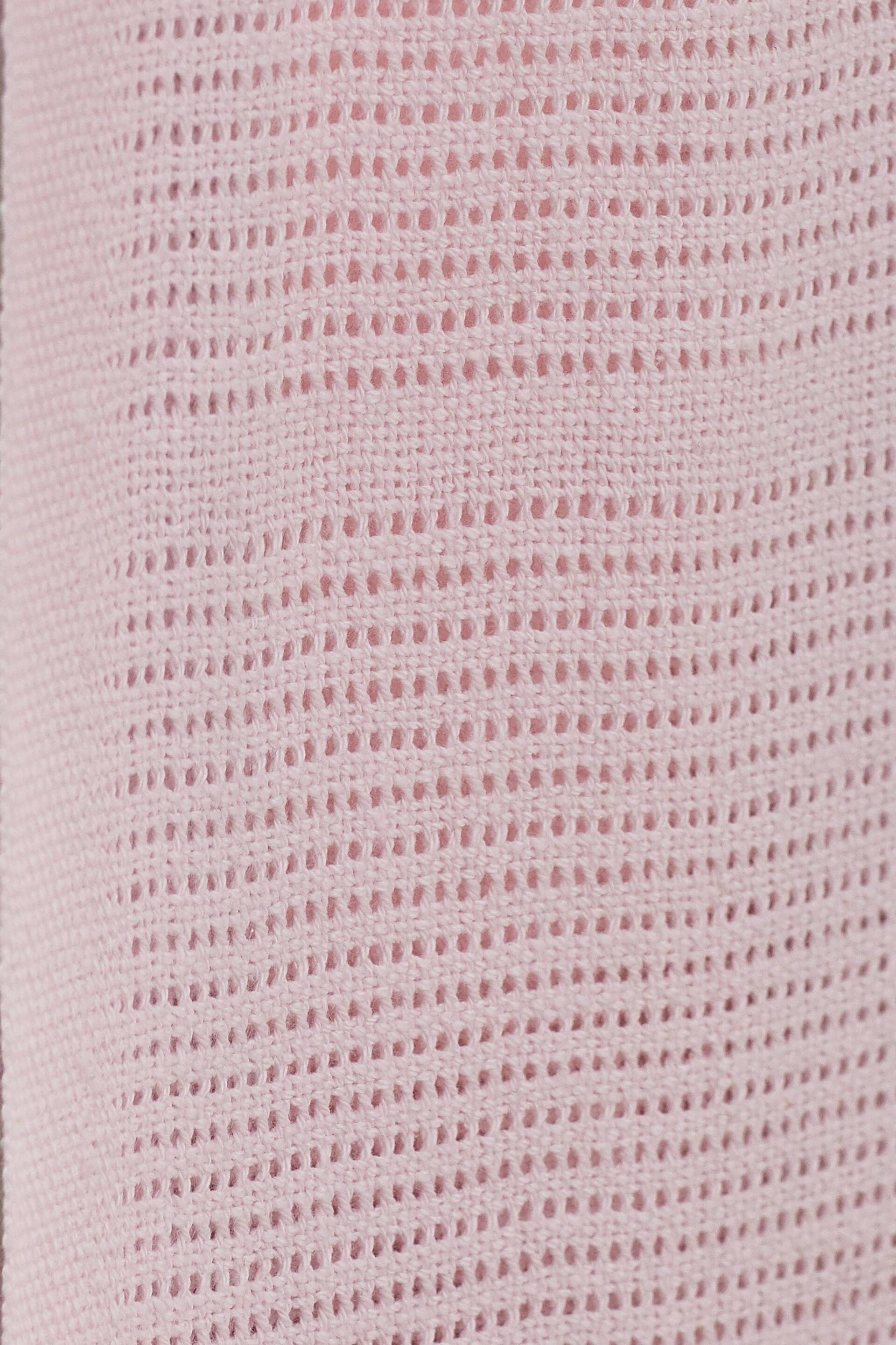 Pink Baby 100% Cotton Cellular Blanket - Image 2 of 7