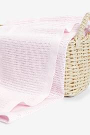 Pink Baby 100% Cotton Cellular Blanket - Image 3 of 7