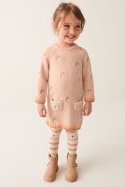 Ecru Cream Marl Jumper Dress and Tights Set (3mths-7yrs) - Image 1 of 11