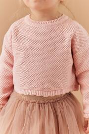 Pink 2pc Jumper And Mesh Skirt Set (3mths-7yrs) - Image 4 of 7