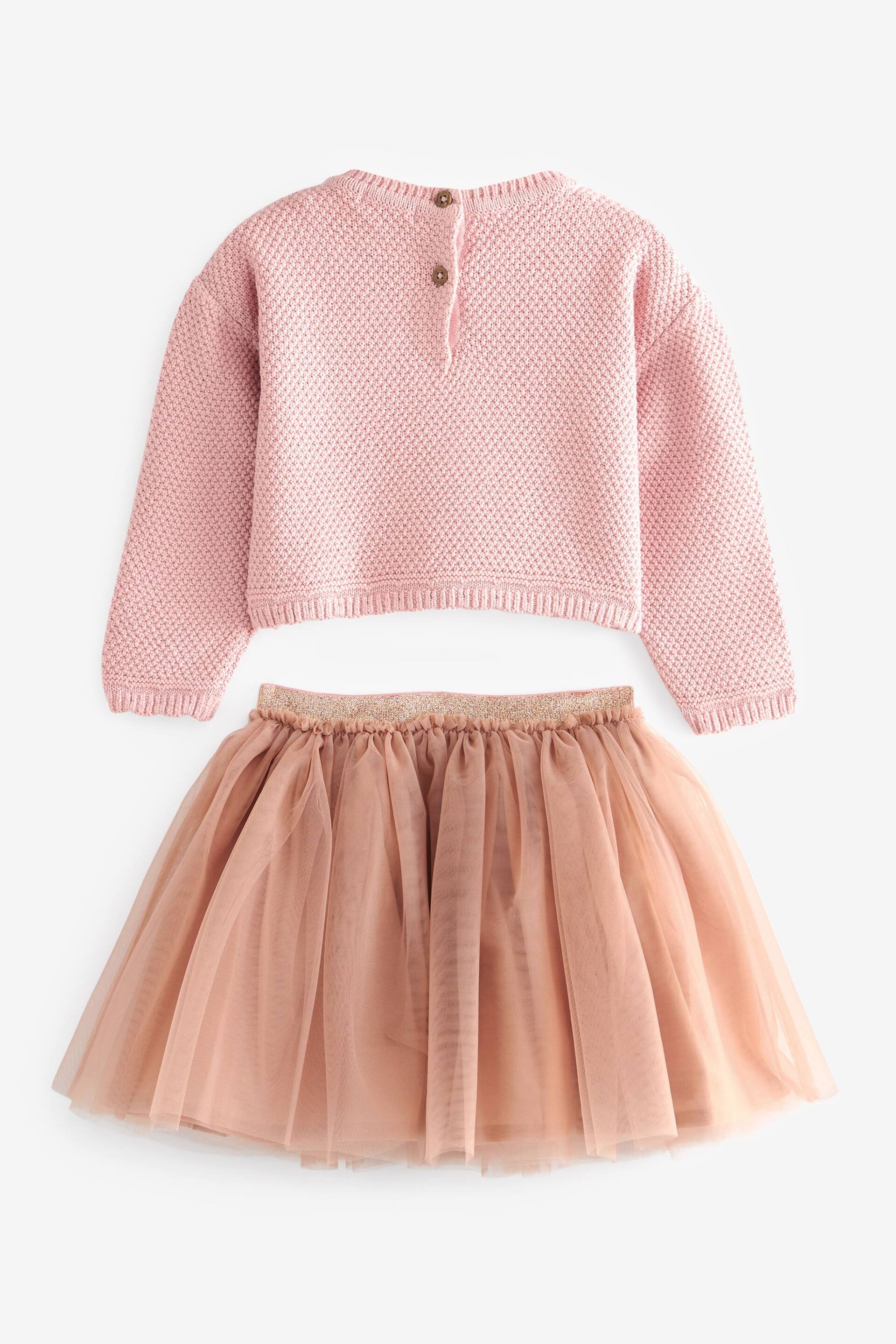 Pink 2pc Jumper And Mesh Skirt Set (3mths-7yrs) - Image 6 of 7
