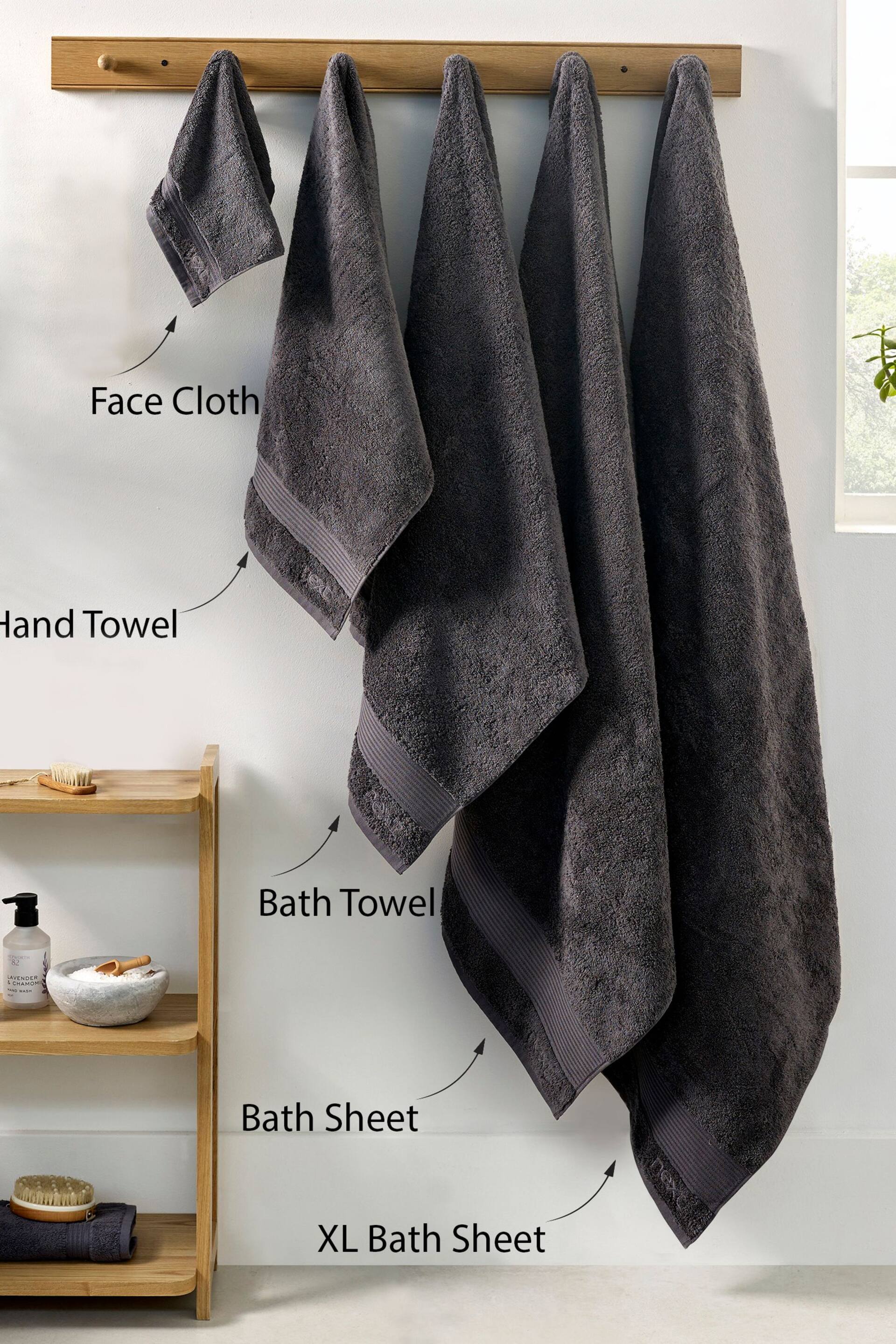 Grey Charcoal Egyptian Cotton Towel - Image 4 of 4
