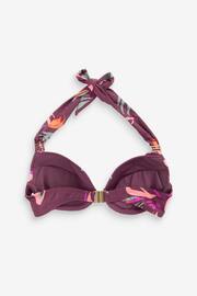 Purple Leaf Padded Shaping Wired Halter Bikini Top - Image 2 of 4