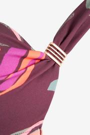 Purple Leaf Padded Shaping Wired Halter Bikini Top - Image 3 of 4