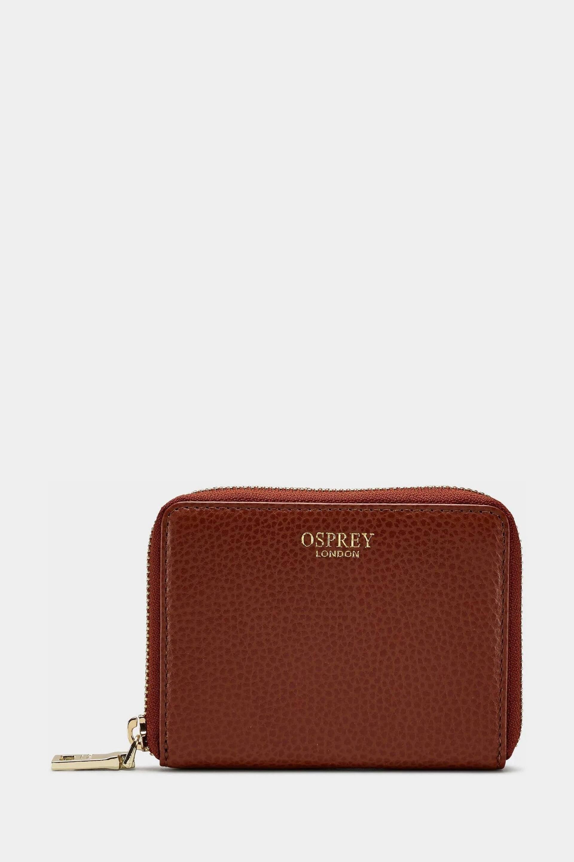OSPREY LONDON Red The Collier Leather Zip-Round Purse - Image 2 of 4
