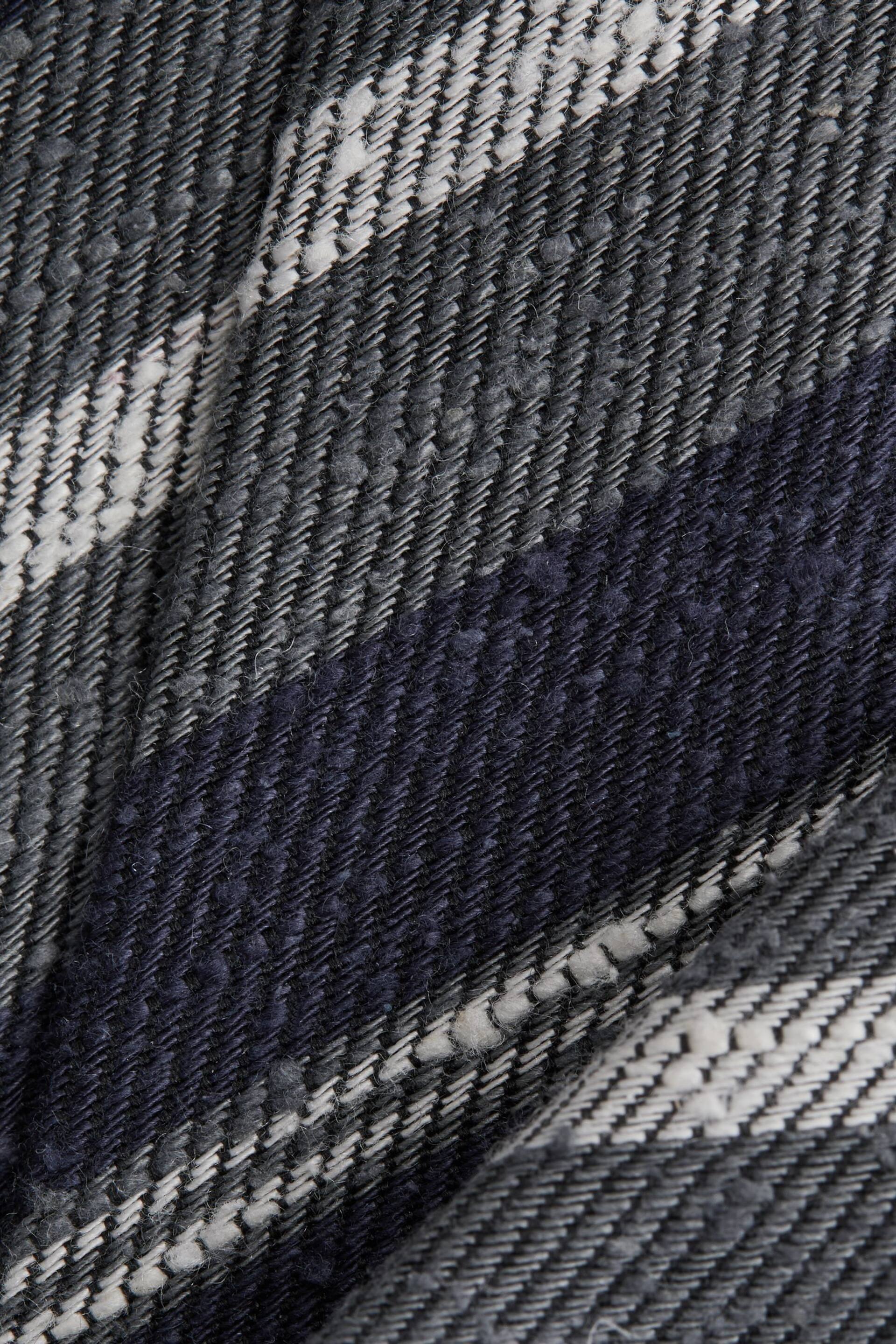Reiss Navy Lagoon Silk Textured Stripe Tie - Image 5 of 5