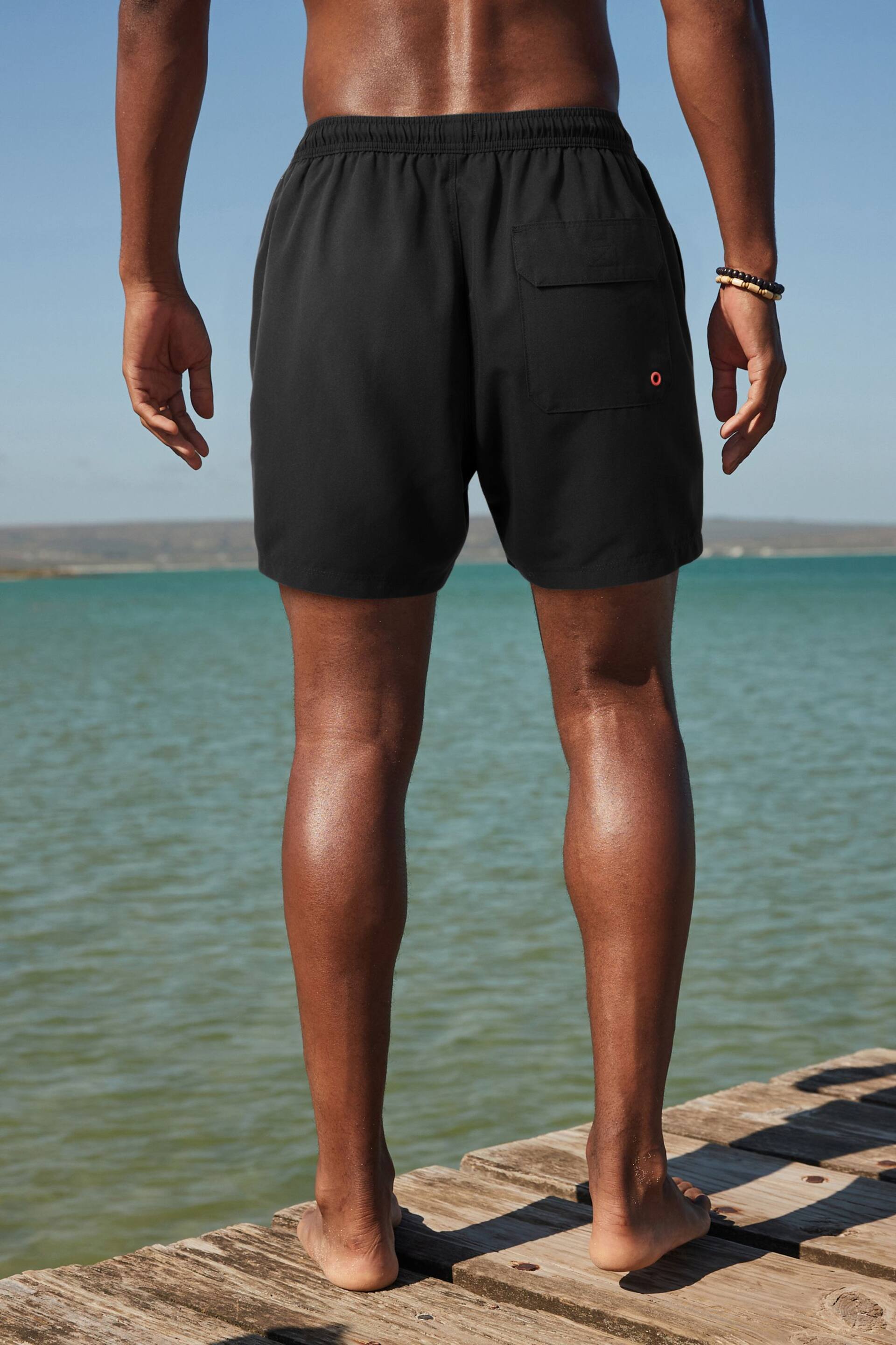 Black Palm Logo Essential Swim Shorts - Image 4 of 10