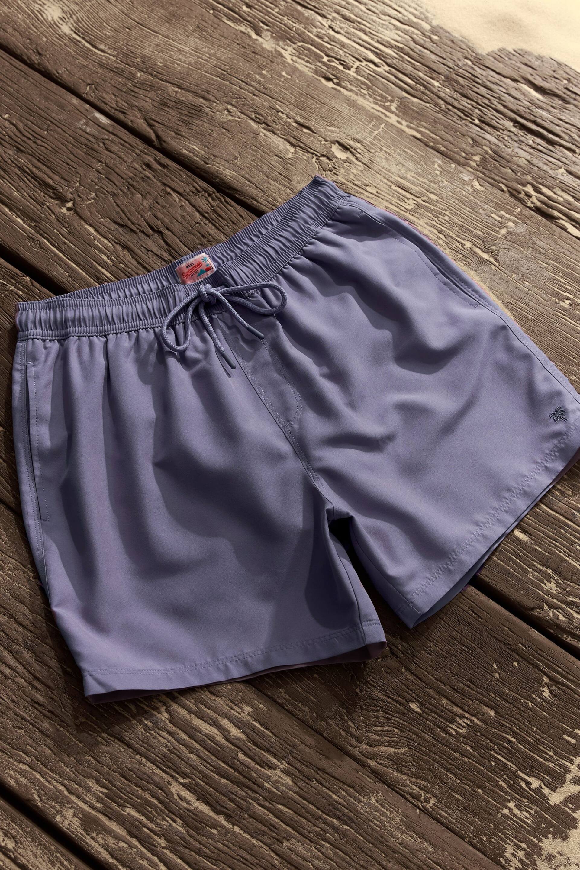 Lilac Purple Palm Logo Essential Swim Shorts - Image 6 of 11