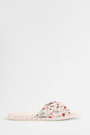 Cath Kidston Ecru Floral/Spot Mixed Print Open Slipper Mules - Image 2 of 6
