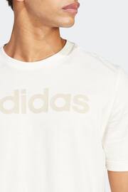 adidas White Sportswear Essentials Single Jersey Linear Embroidered Logo T-Shirt - Image 4 of 6