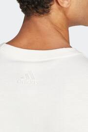 adidas White Sportswear Essentials Single Jersey Linear Embroidered Logo T-Shirt - Image 5 of 6