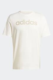 adidas White Sportswear Essentials Single Jersey Linear Embroidered Logo T-Shirt - Image 6 of 6