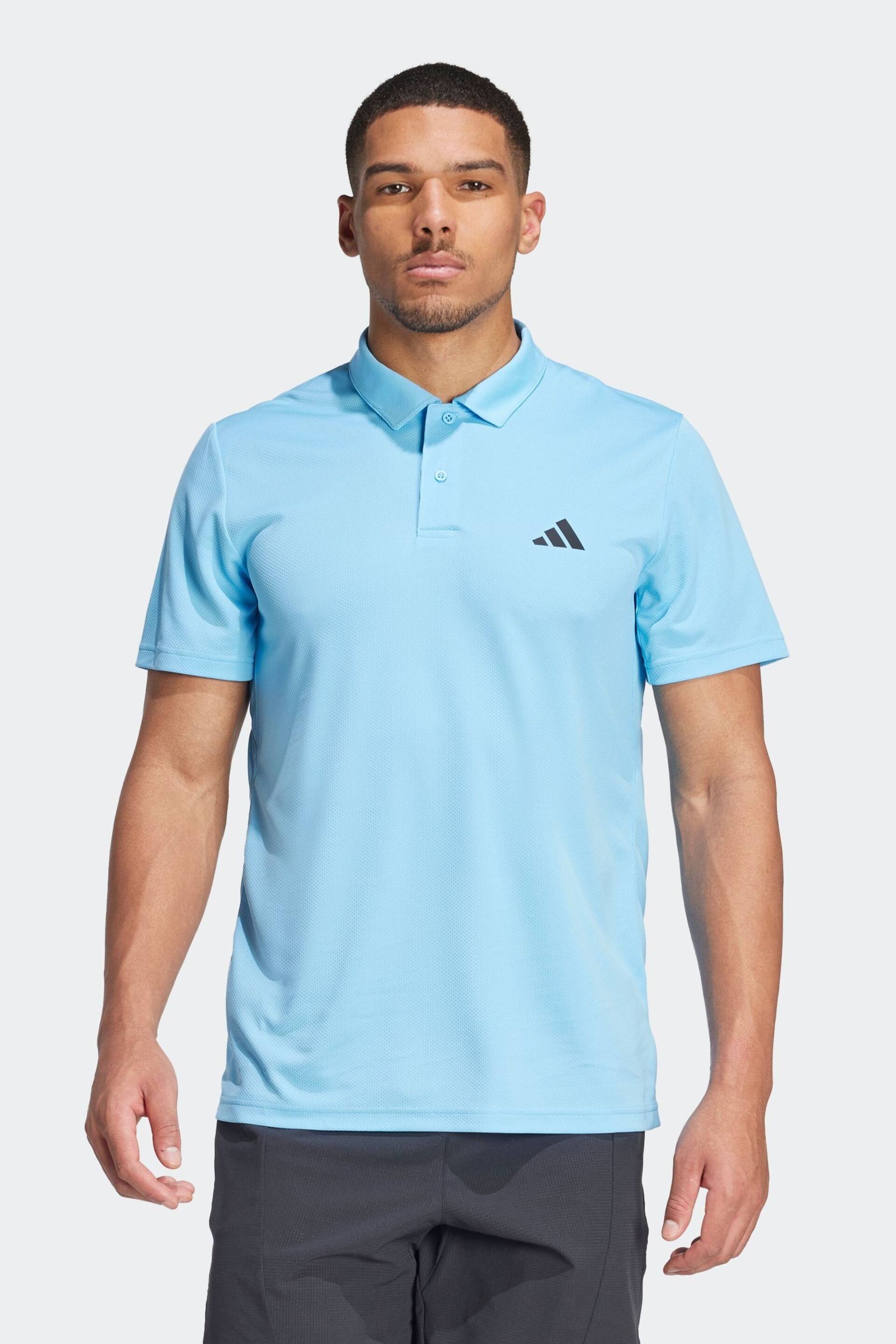 adidas Light Blue Train Essentials Training Polo Shirt - Image 1 of 7