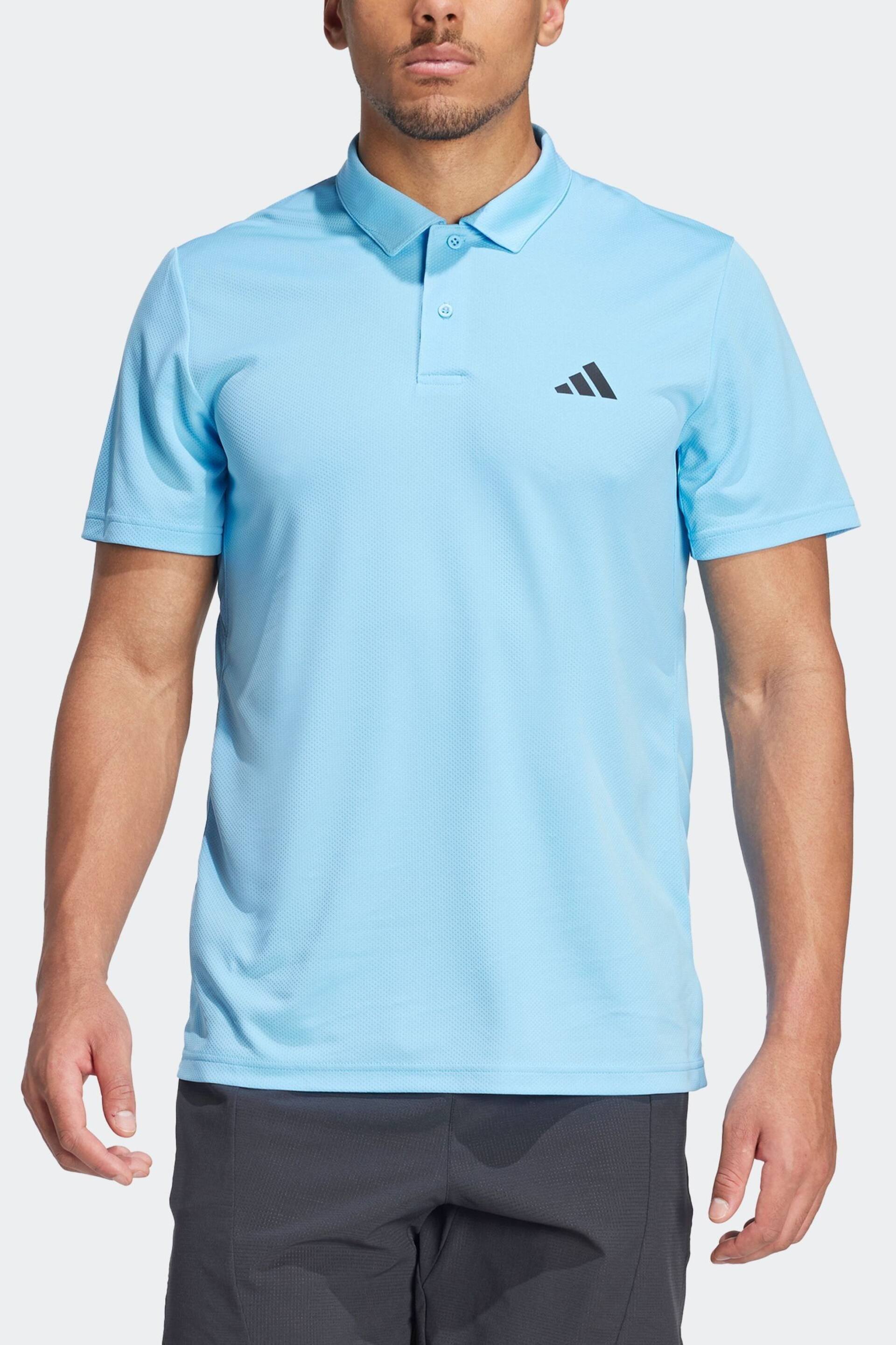 adidas Light Blue Train Essentials Training Polo Shirt - Image 2 of 7
