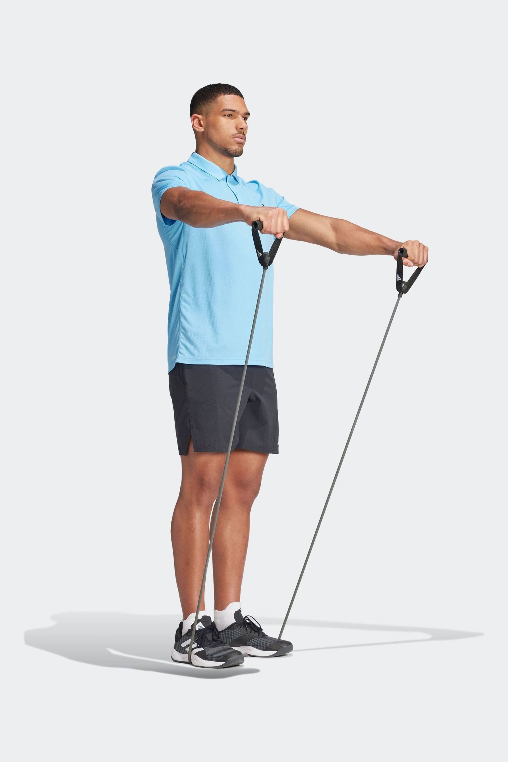 adidas Light Blue Train Essentials Training Polo Shirt - Image 4 of 7