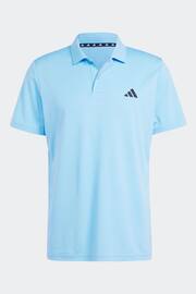adidas Light Blue Train Essentials Training Polo Shirt - Image 7 of 7