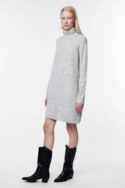 PIECES Grey Roll Neck Knitted Jumper Dress - Image 3 of 5
