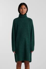 PIECES Green Roll Neck Knitted Jumper Dress - Image 1 of 5