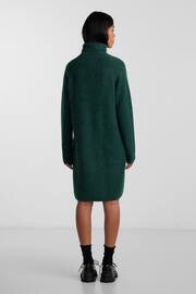PIECES Green Roll Neck Knitted Jumper Dress - Image 2 of 5