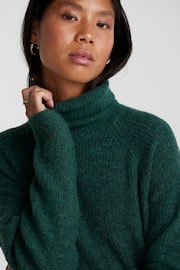 PIECES Green Roll Neck Knitted Jumper Dress - Image 4 of 5