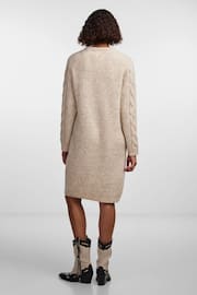 PIECES Cream Chunky Cable Knitted Jumper Dress - Image 2 of 5