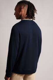 Ted Baker Blue Zylem Long Sleeve Regular Soft Touch Sweatshirt - Image 5 of 7