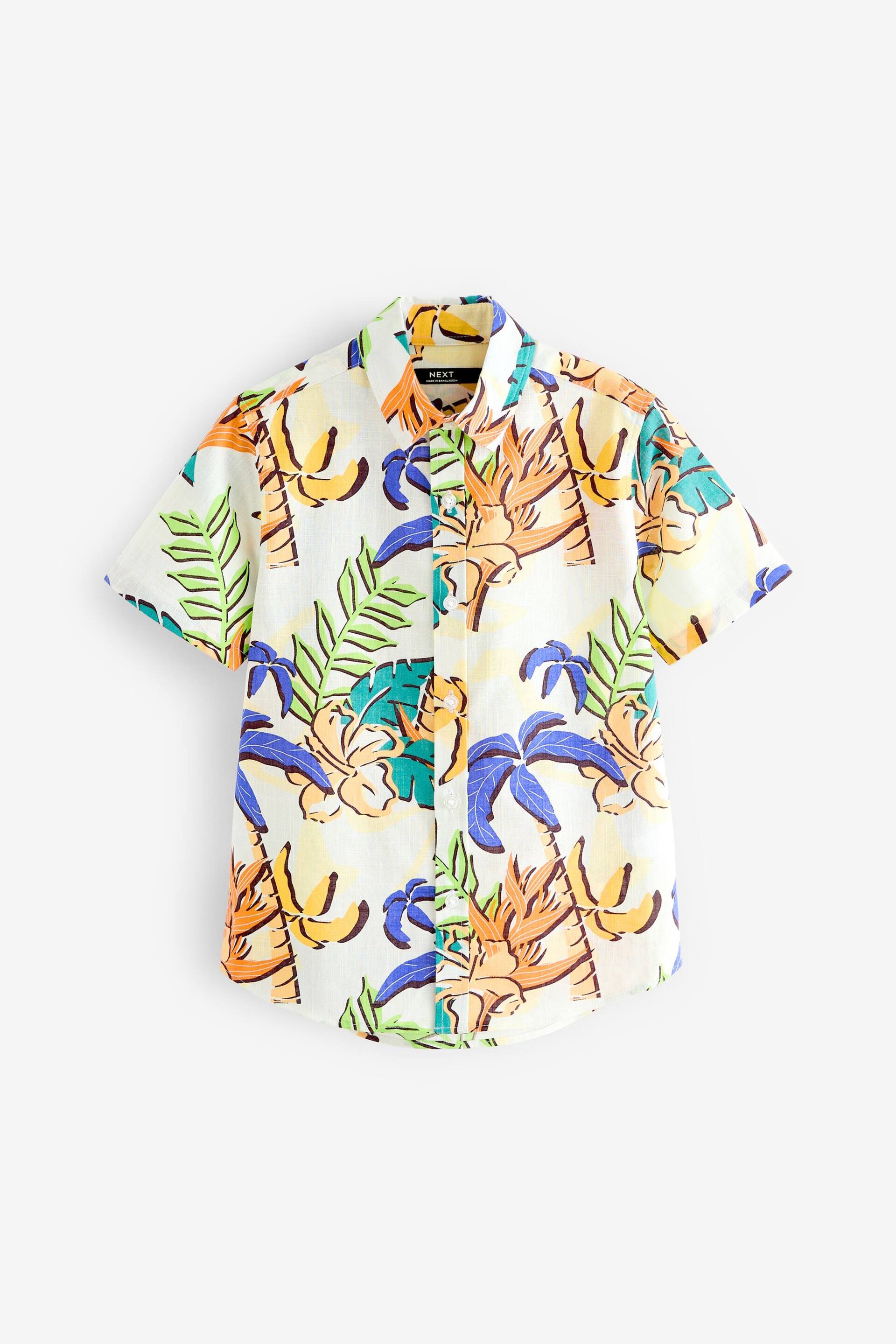 Cream Palm Junior Short Sleeve Printed Shirt (3-16yrs) - Image 1 of 5