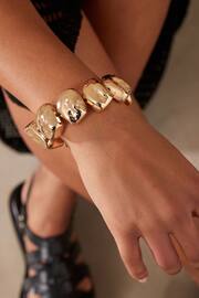 Gold Tone Pebble Stretch Bracelet - Image 4 of 6