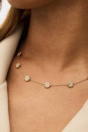 Gold Tone Flower Necklace - Image 1 of 5