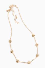 Gold Tone Flower Necklace - Image 3 of 5