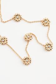 Gold Tone Flower Necklace - Image 4 of 5