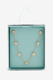 Gold Tone Flower Necklace - Image 5 of 5