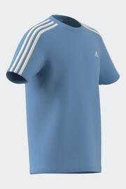 adidas Navy Blue Essentials 3-Stripes Cotton T-Shirt - Image 13 of 16