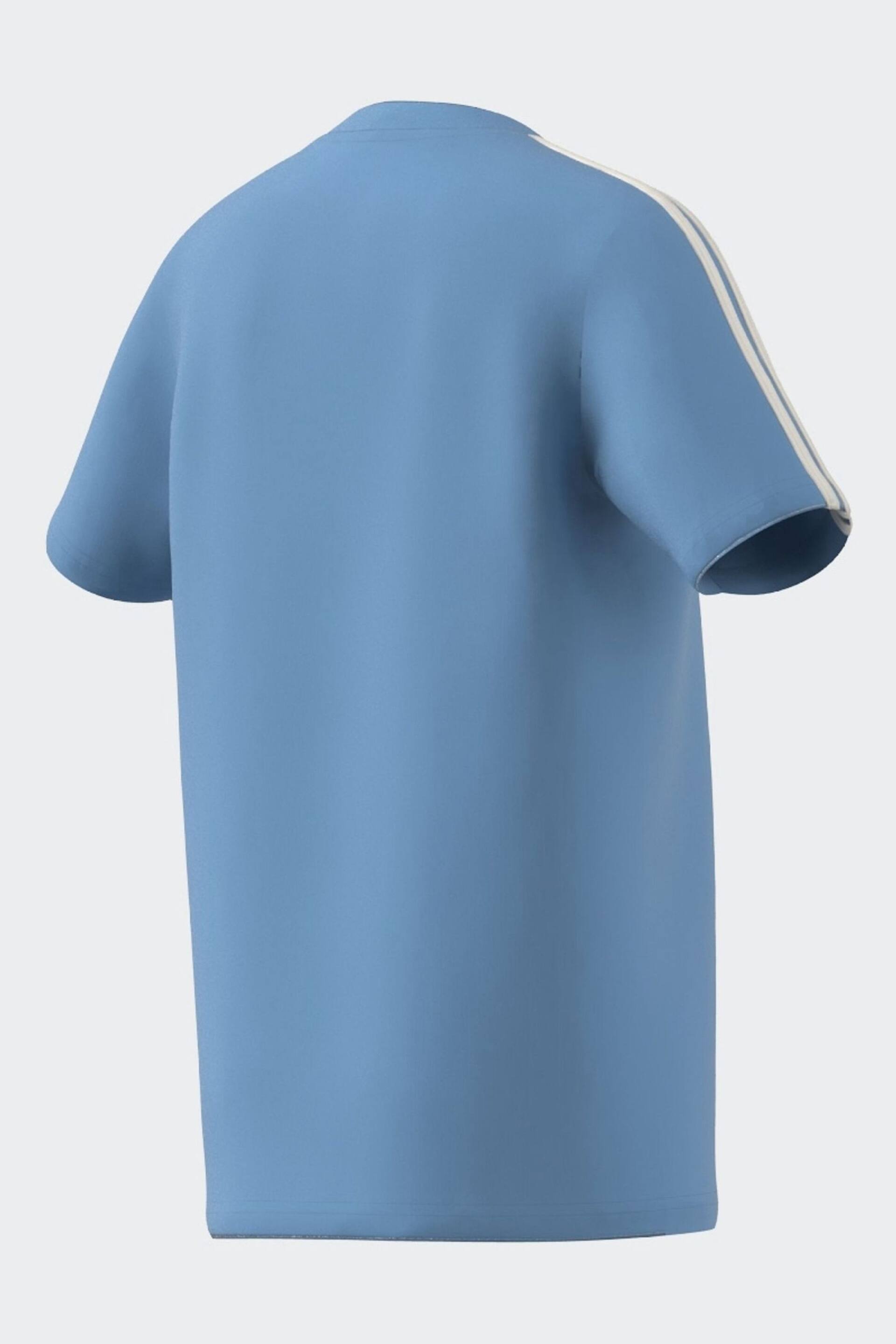 adidas Navy Blue Essentials 3-Stripes Cotton T-Shirt - Image 15 of 16