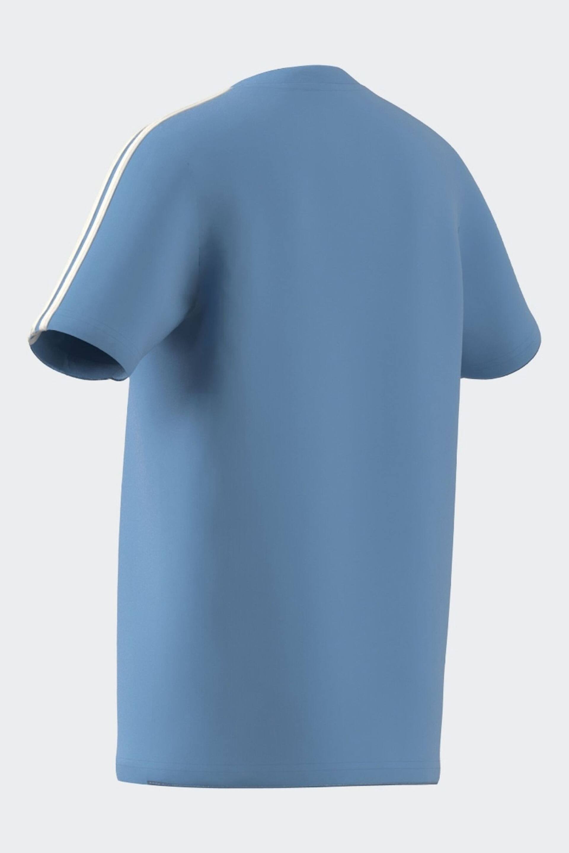 adidas Navy Blue Essentials 3-Stripes Cotton T-Shirt - Image 16 of 16