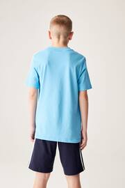 adidas Navy Blue Essentials 3-Stripes Cotton T-Shirt - Image 2 of 16