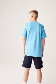 adidas Navy Blue Essentials 3-Stripes Cotton T-Shirt - Image 4 of 16