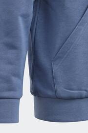 adidas Blue Sportswear Essentials Two-Coloured Big Logo Cotton Hoodie - Image 4 of 4