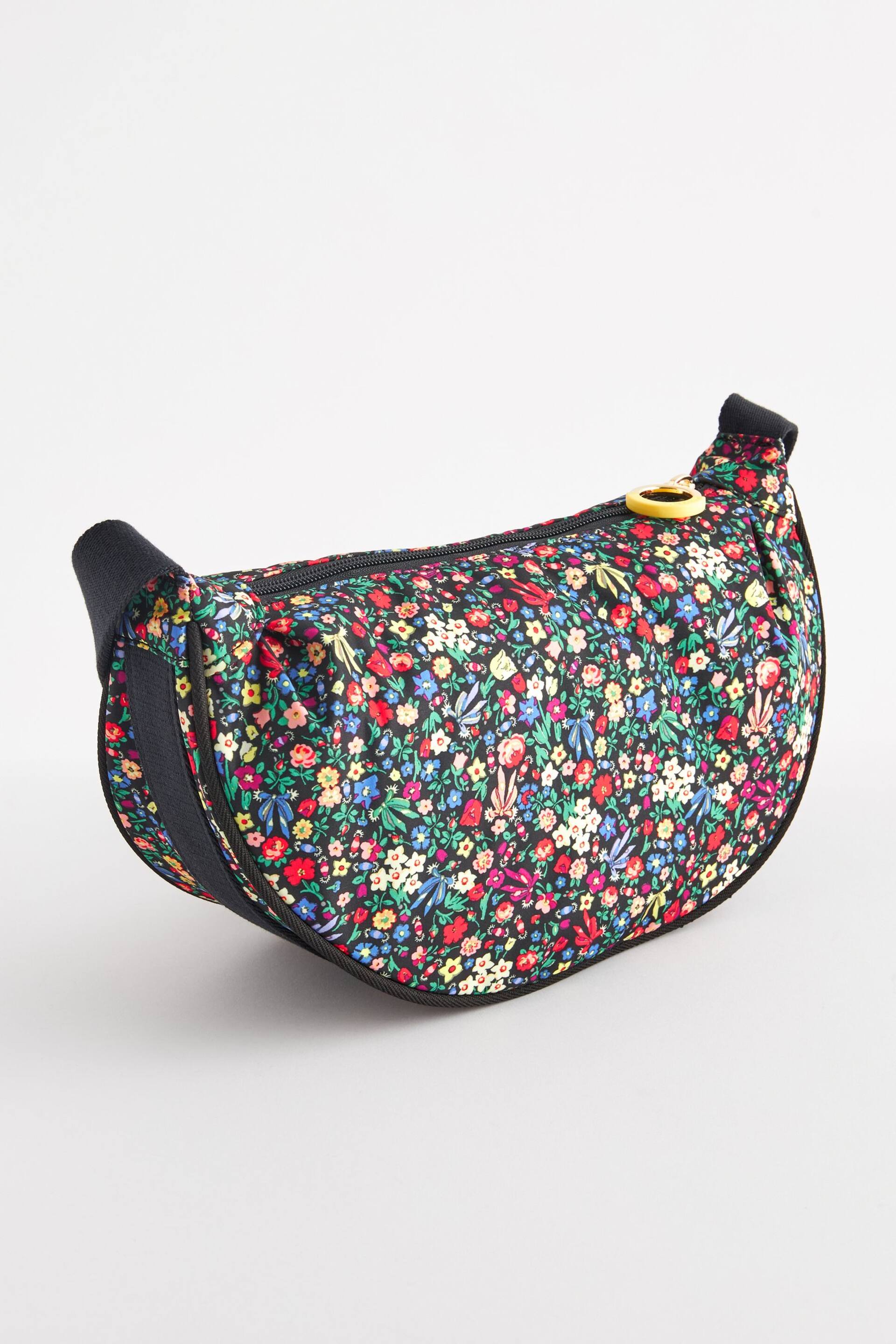Cath Kidston Black Ditsy Floral Round Mini Shoulder Bag - Image 2 of 6