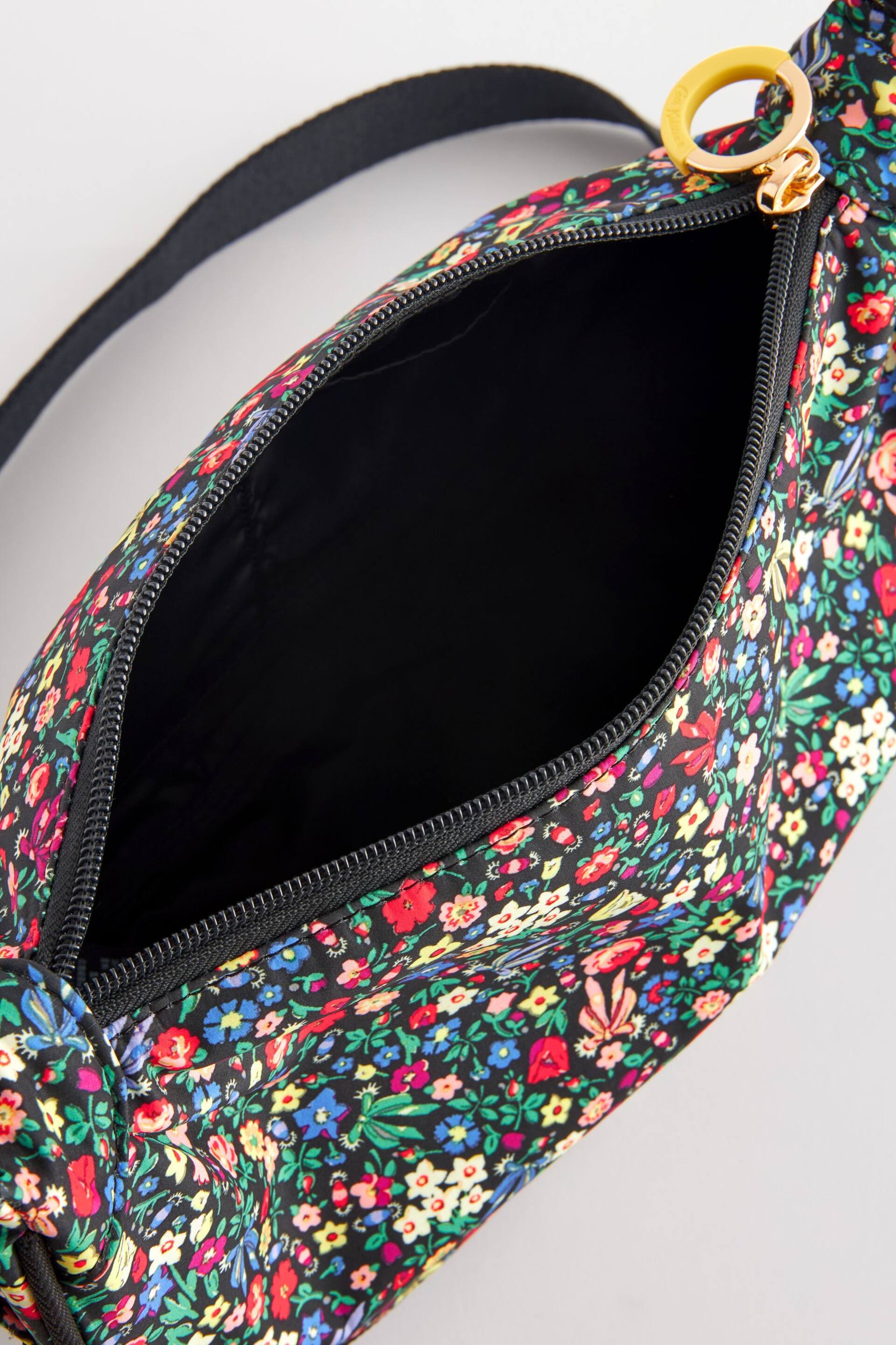 Cath Kidston Black Ditsy Floral Round Mini Shoulder Bag - Image 6 of 6