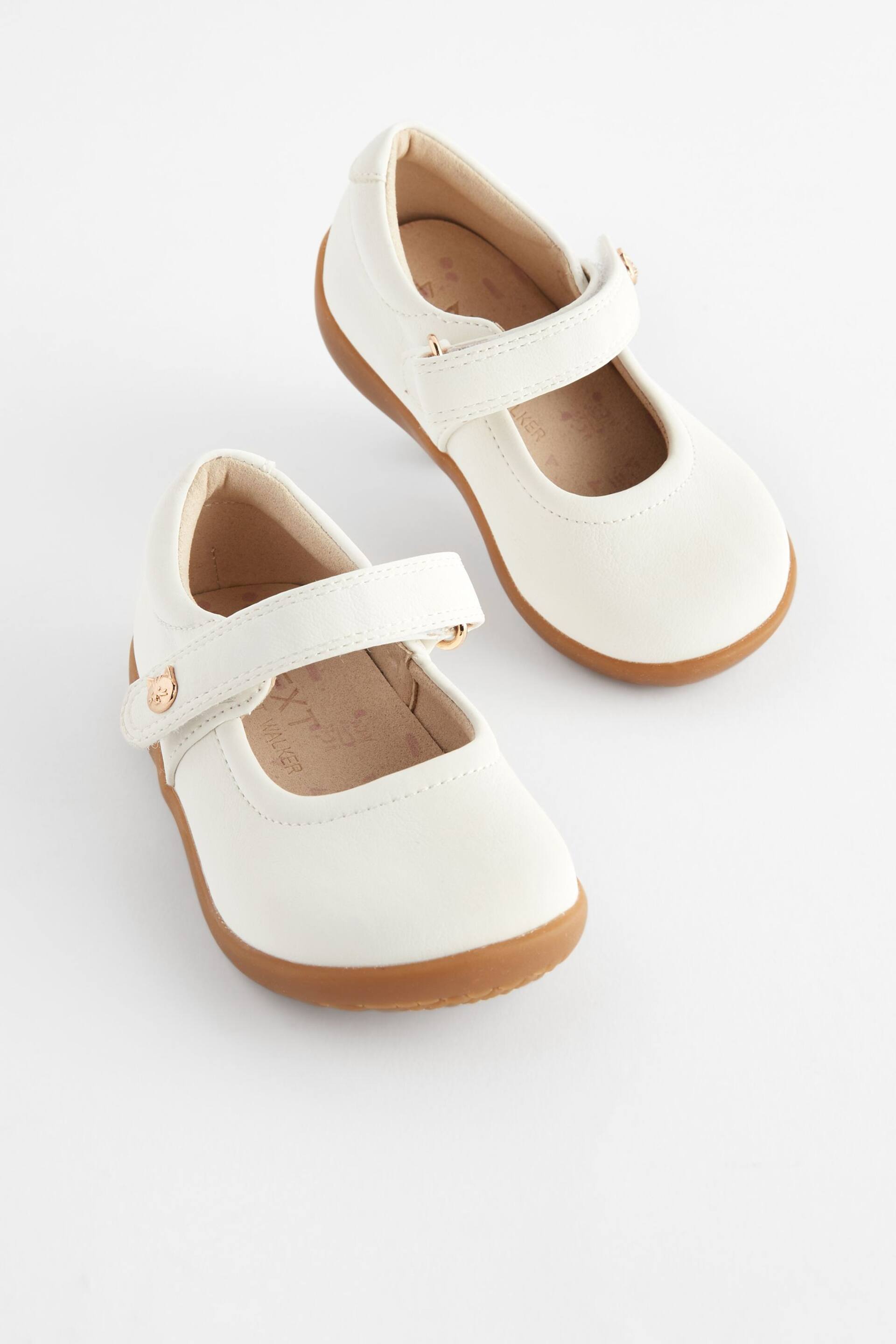 White Standard Fit (F) First Walker Mary Jane Shoes - Image 1 of 5