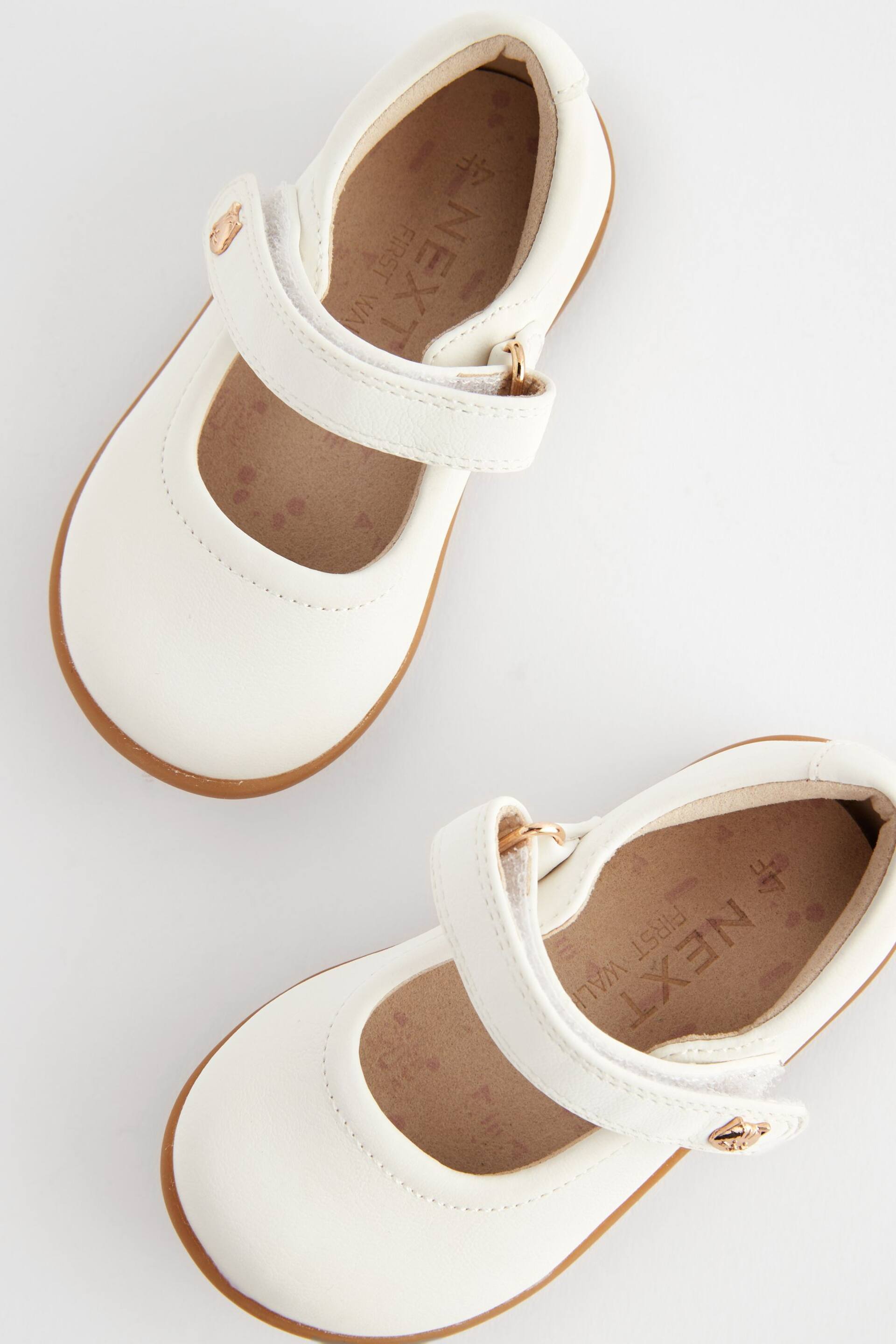 White Standard Fit (F) First Walker Mary Jane Shoes - Image 3 of 5